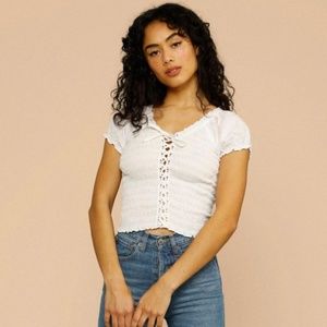 Rouje white scrunch shirt